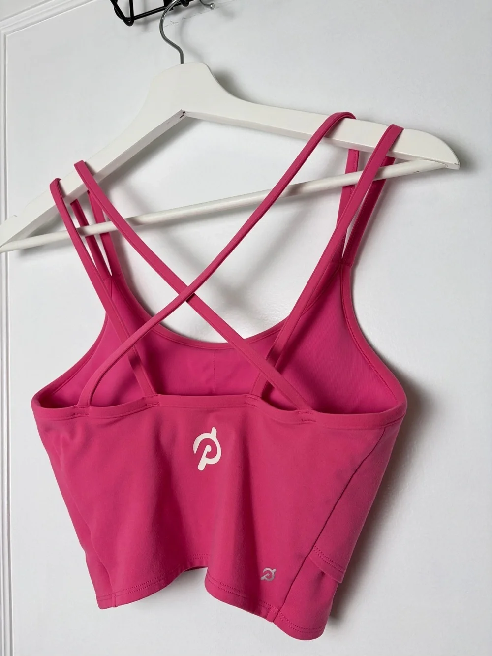 Peloton Bubblegum Pink Cadent Strappy Longline Sports Bra Crop Tank Top Athletic
